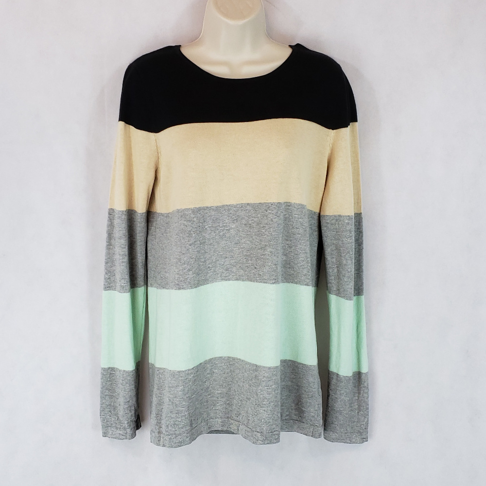 Market & Spruce S Color Block Crewneck Pullover